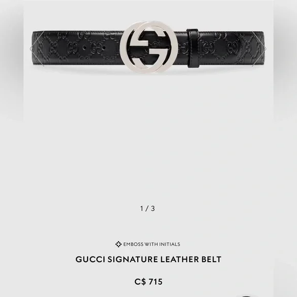 SOLD!! Gucci signature leather belt - Picture 4 of 8